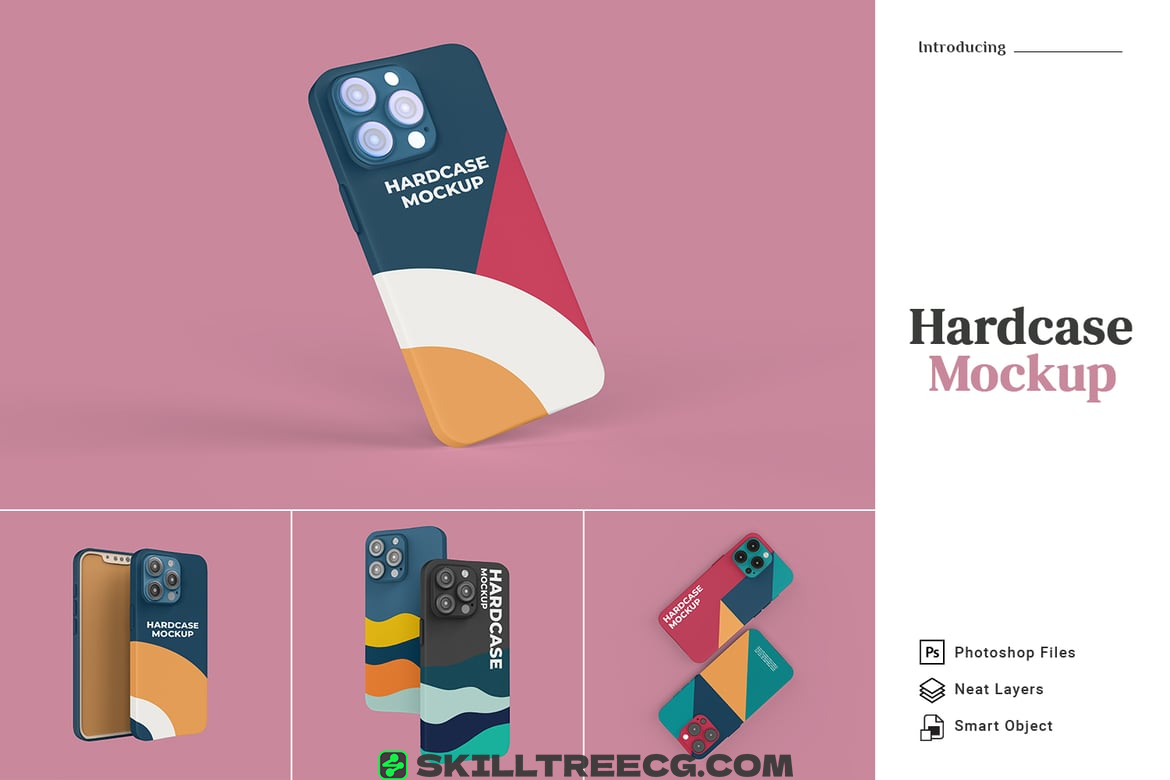 Smartphone Hardcase Mockup 4 Views（465541）-技能树